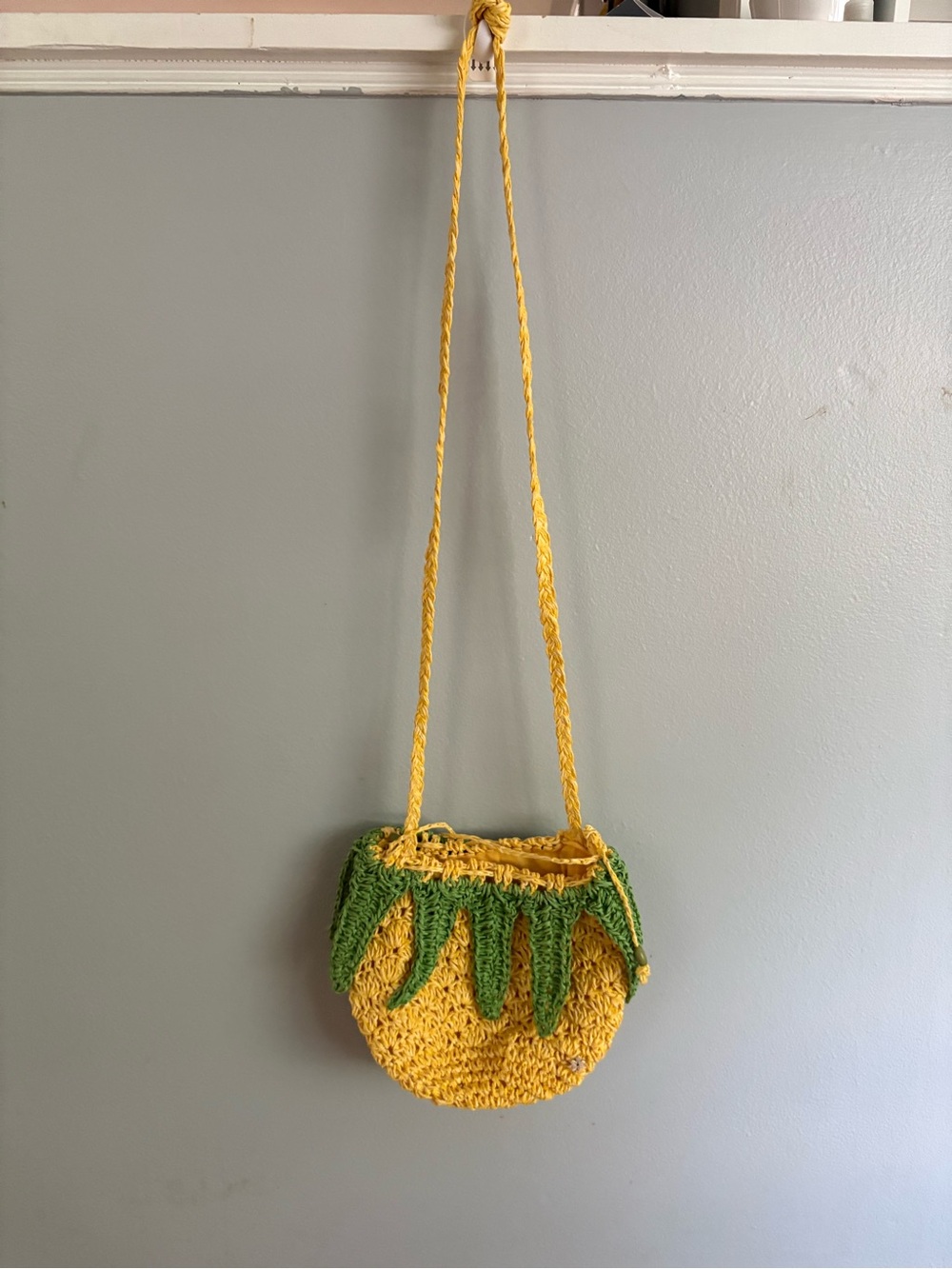 Handmade Yellow & Green Crochet Crossbody Bag